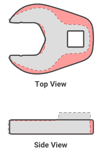 MAC crowfoot wrench drawing (top and side views)